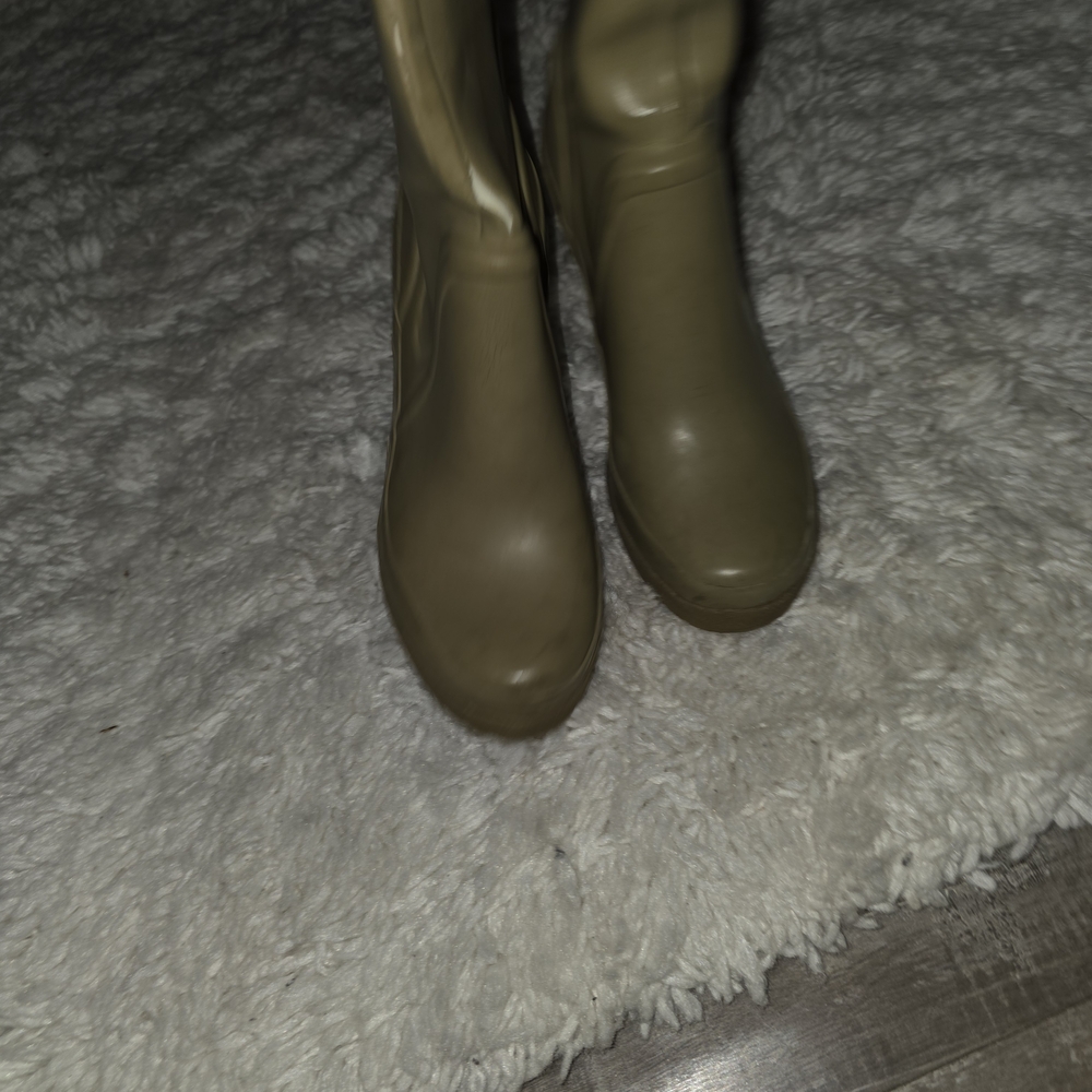 NWT Hunter Women's Beige TALL heel Rain Boots Sz 7 - Picture 6 of 13